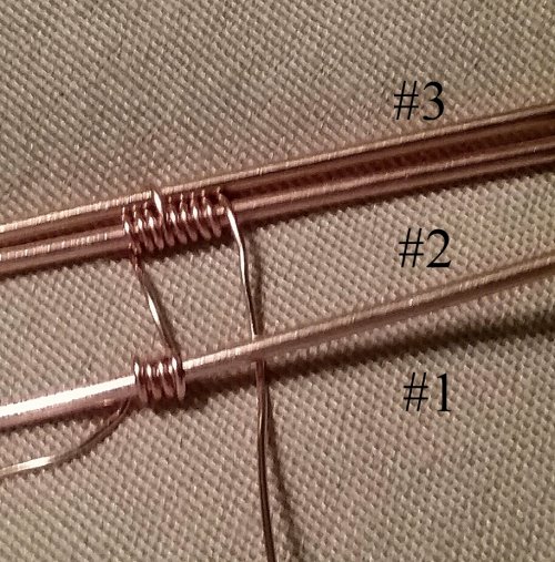 Linda Gale's Wire Weave Combination - Framed Netting - , Wire Weaving, Weaving, Wire Weaving, Weaving Wire, Make 4 coils on 2